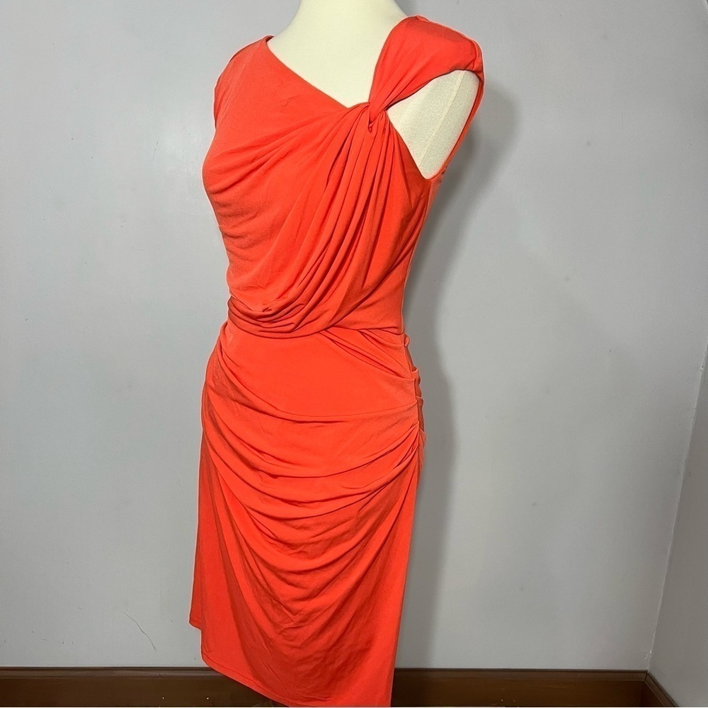 Vintage Baddie Bodycon Dress Fitted Party Going Out Summer Dopamine Orange Vacay - Picture 3 of 11